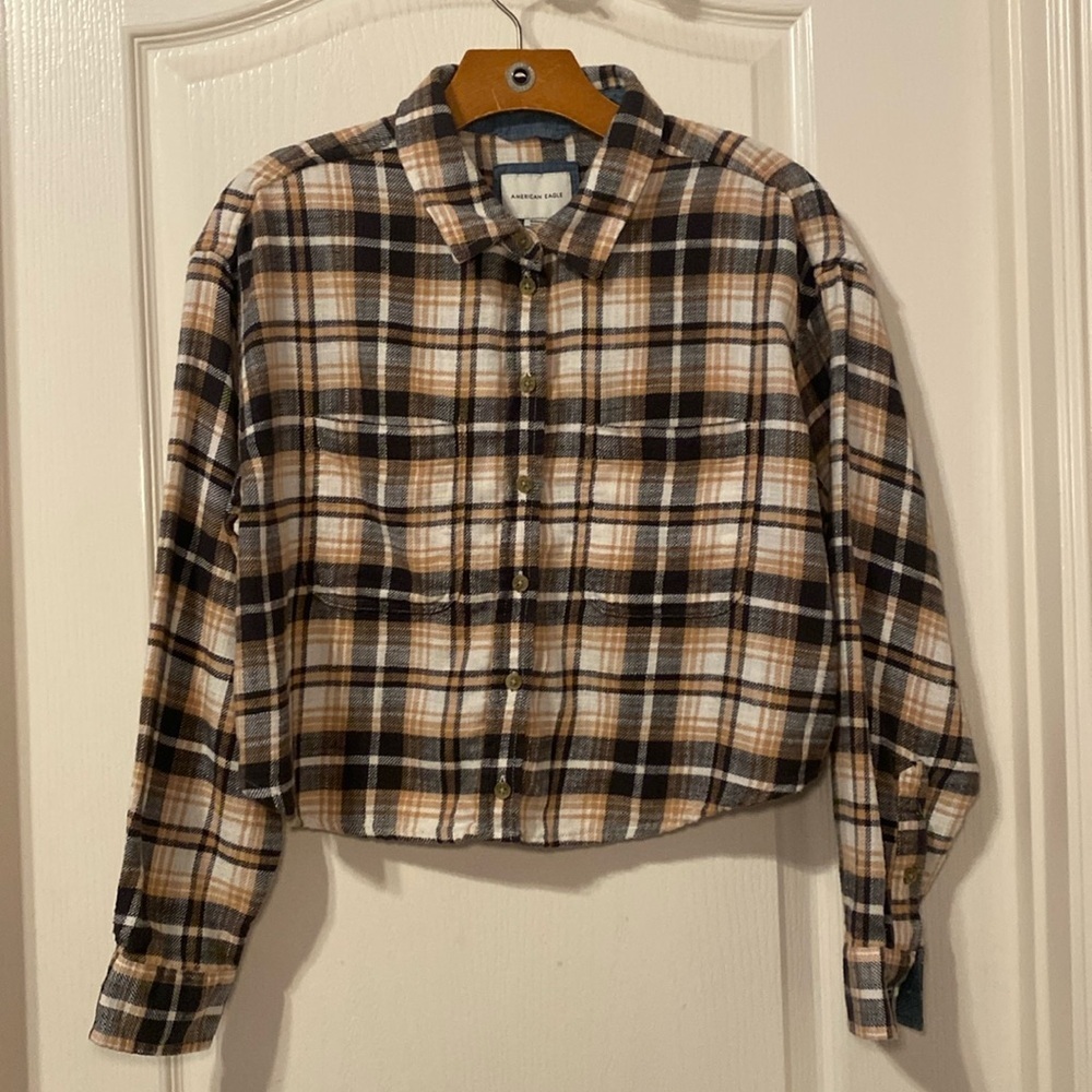 American Eagle Outfitters Women's Cozy Cabin Cropped Flannel Size Small NWOT